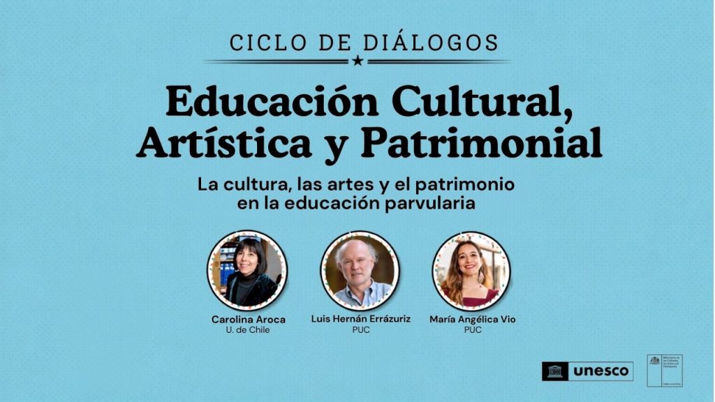 Afiche del webinario Diálogos sobre Educación Cultural, Artística y Patrimonial